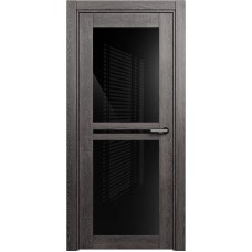 Межкомнатная дверь Status Elegant 143, Дуб Патина, стекло Триплекс черный