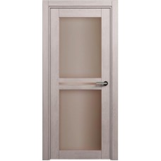 Межкомнатная дверь Status Elegant 143, Дуб Серый, стекло Сатинато бронза