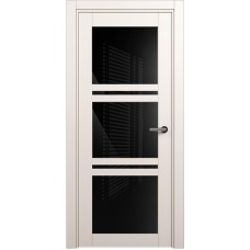 Межкомнатная дверь Status Elegant 147, Белый Жемчуг, стекло Триплекс черный