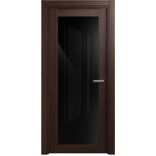 Межкомнатная дверь Status Optima 125, Орех, стекло Триплекс черный