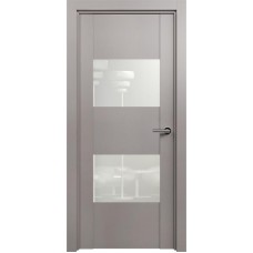 Межкомнатная дверь Status Versia 221, Грей, стекло Лакобель белое