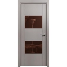 Межкомнатная дверь Status Versia 221, Грей, стекло Лакобель коричневое