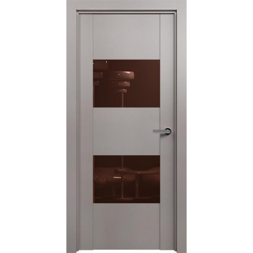 Межкомнатная дверь Status Versia 221, Грей, стекло Лакобель коричневое