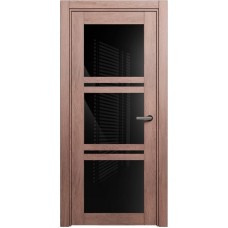 Межкомнатная дверь Status Elegant 147, Дуб Капучино, стекло Триплекс черный