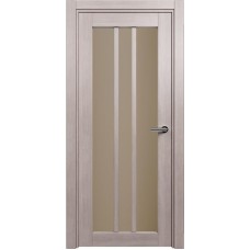 Межкомнатная дверь Status Optima 136, Дуб Серый, стекло Сатинато бронза