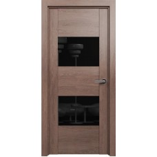 Межкомнатная дверь Status Versia 221, Дуб Капучино, стекло Лакобель черное