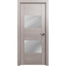 Межкомнатная дверь Status Versia 221, Дуб Серый, стекло Зеркало графит