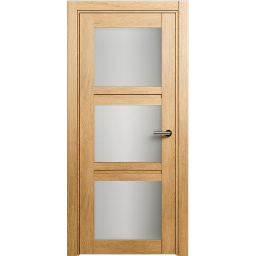 Межкомнатная дверь Status Elegant 146, Дуб Светлый, стекло Сатинато белое