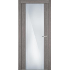 Межкомнатная дверь Status Futura 332, Дуб Серый, стекло Триплекс 8 мм с вертикальной гравировкой