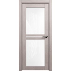 Межкомнатная дверь Status Elegant 143, Дуб Серый, стекло Сатинато белое