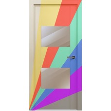 Межкомнатная дверь Status Versia 221, Эмаль. Любой цвет по RAL., стекло Зеркало бронза
