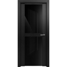 Межкомнатная дверь Status Trend 422, Дуб Чёрный, стекло Лакобель черное