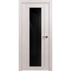 Межкомнатная дверь Status Estetica 823, Дуб Белый, стекло Глосс черное