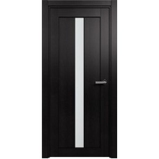 Межкомнатная дверь Status Optima 134, Дуб Чёрный, стекло Сатинато белое