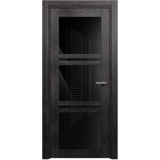 Межкомнатная дверь Status Elegant 147, Венге Пепельный, стекло Триплекс черный