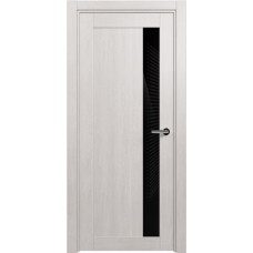 Межкомнатная дверь Status Estetica 821, Дуб Белый, стекло Глосс черное