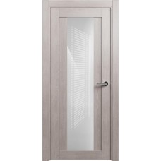 Межкомнатная дверь Status Estetica 823, Дуб Серый, стекло Глосс белое