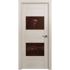 Межкомнатная дверь Status Versia 221, Ясень, стекло Лакобель коричневое