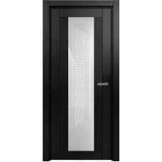 Межкомнатная дверь Status Estetica 823, Дуб Чёрный, стекло Глосс белое