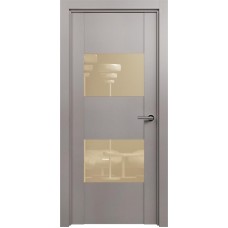 Межкомнатная дверь Status Versia 221, Грей, стекло Лакобель бежевое