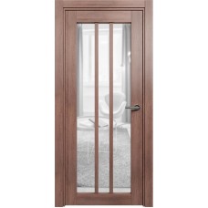 Межкомнатная дверь Status Optima 136, Дуб Капучино, стекло Сатинато прозрачное