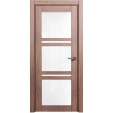Межкомнатная дверь Status Elegant 147, Дуб Капучино, стекло Триплекс белый