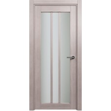 Межкомнатная дверь Status Optima 136, Дуб Серый, стекло Сатинато белое