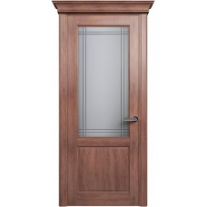 Межкомнатная дверь Status Classic 521, Дуб Капучино, стекло Алмазная гравировка итальянская решетка