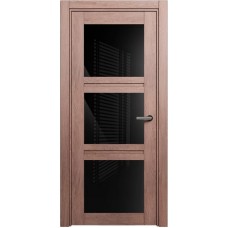 Межкомнатная дверь Status Elegant 146, Дуб Капучино, стекло Триплекс черный