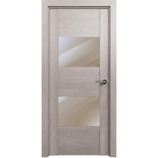 Межкомнатная дверь Status Versia 221, Дуб Серый, стекло Зеркало бронза
