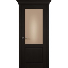 Межкомнатная дверь Status Classic 521, Дуб Чёрный, стекло Сатинато бронза