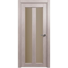 Межкомнатная дверь Status Optima 135, Дуб Серый, стекло Сатинато бронза