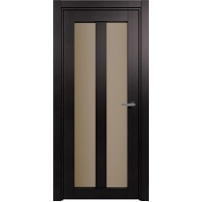 Межкомнатная дверь Status Optima 135, Дуб Чёрный, стекло Сатинато бронза