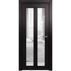 Межкомнатная дверь Status Optima 135, Дуб Чёрный, стекло Сатинато прозрачное