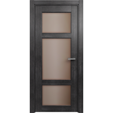 Межкомнатная дверь Status Classic 542, Дуб Чёрный, стекло Сатинато бронза