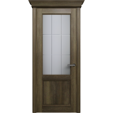 Межкомнатная дверь Status Classic 521, Винтаж, стекло Алмазная гравировка английская решетка