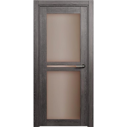 Межкомнатная дверь Status Elegant 143, Дуб Патина, стекло Сатинато бронза