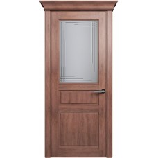 Межкомнатная дверь Status Classic 532, Дуб Капучино, стекло Алмазная гравировка грань