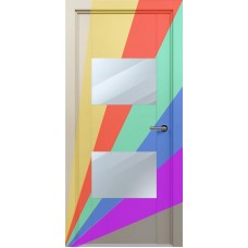 Межкомнатная дверь Status Versia 221, Эмаль. Любой цвет по RAL., стекло Зеркало
