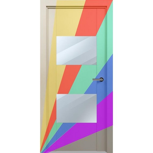 Межкомнатная дверь Status Versia 221, Эмаль. Любой цвет по RAL., стекло Зеркало
