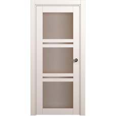Межкомнатная дверь Status Elegant 147, Белый Жемчуг, стекло Сатинато бронза