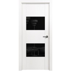 Межкомнатная дверь Status Versia 221, Белый лёд, стекло Лакобель черное