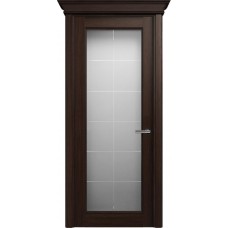 Межкомнатная дверь Status Classic 552, Орех, стекло Алмазная гравировка английская решетка