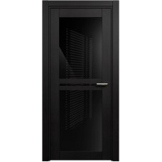 Межкомнатная дверь Status Elegant 143, Дуб Чёрный, стекло Триплекс черный