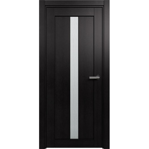 Межкомнатная дверь Status Optima 134, Дуб Чёрный, стекло Канны