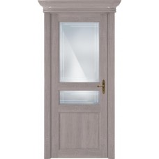 Межкомнатная дверь Status Classic 533, Дуб Серый, стекло Алмазная гравировка грань