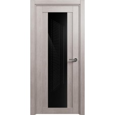 Межкомнатная дверь Status Estetica 823, Дуб Серый, стекло Глосс черное