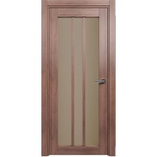 Межкомнатная дверь Status Optima 136, Дуб Капучино, стекло Сатинато бронза