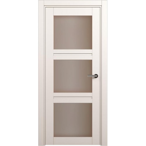 Межкомнатная дверь Status Elegant 146, Белый Жемчуг, стекло Сатинато бронза