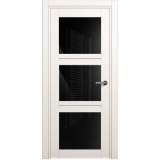 Межкомнатная дверь Status Elegant 146, Белый лёд, стекло Триплекс черный